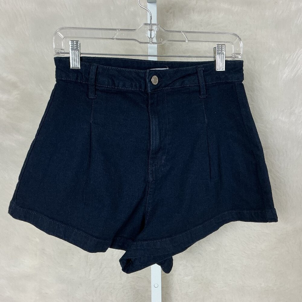 WeWoreWhat Trumpet Flare Shorts Stretch Denim Zuz Indigo Rinse 26